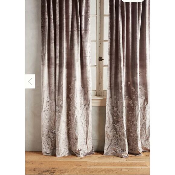 Anthropologie Floral Field Curtain 50 X 63 single panel - Picture 1 of 4